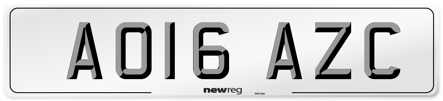 AO16 AZC Number Plate from New Reg